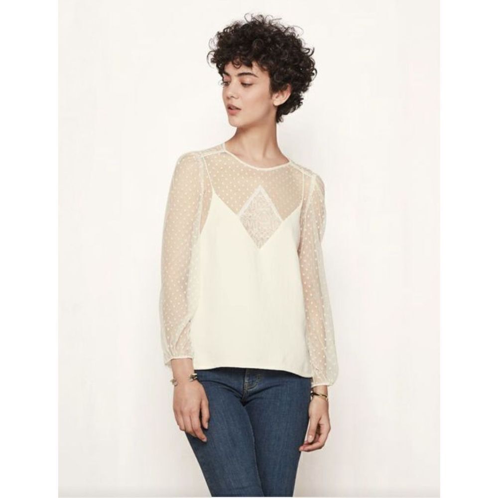 Maje Paris‎ Lolane Ecru Top Size S
